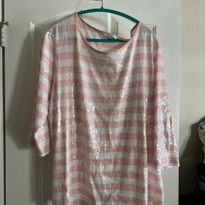 Joan vass striped sequin top